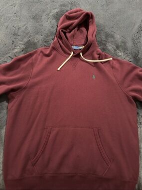 Polo by Ralph Lauren Maroon Hooded Sweatshirt with Contrast Drawcord XXL